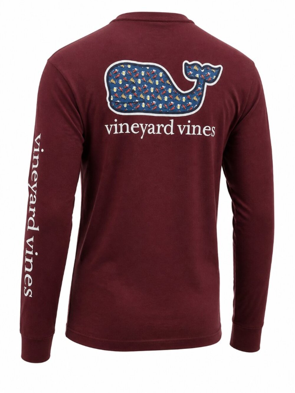 Vineyard Vines t-shirt Large Long Sleeve Pocket tee Pizza beer wings Mens